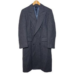 Vtg Christian Dior Monsieur Wool Long Trench Sport Coat Men’s Navy Size L